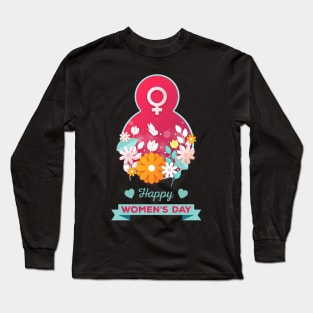 Happy Women's Day Cute 8TH March Long Sleeve T-Shirt